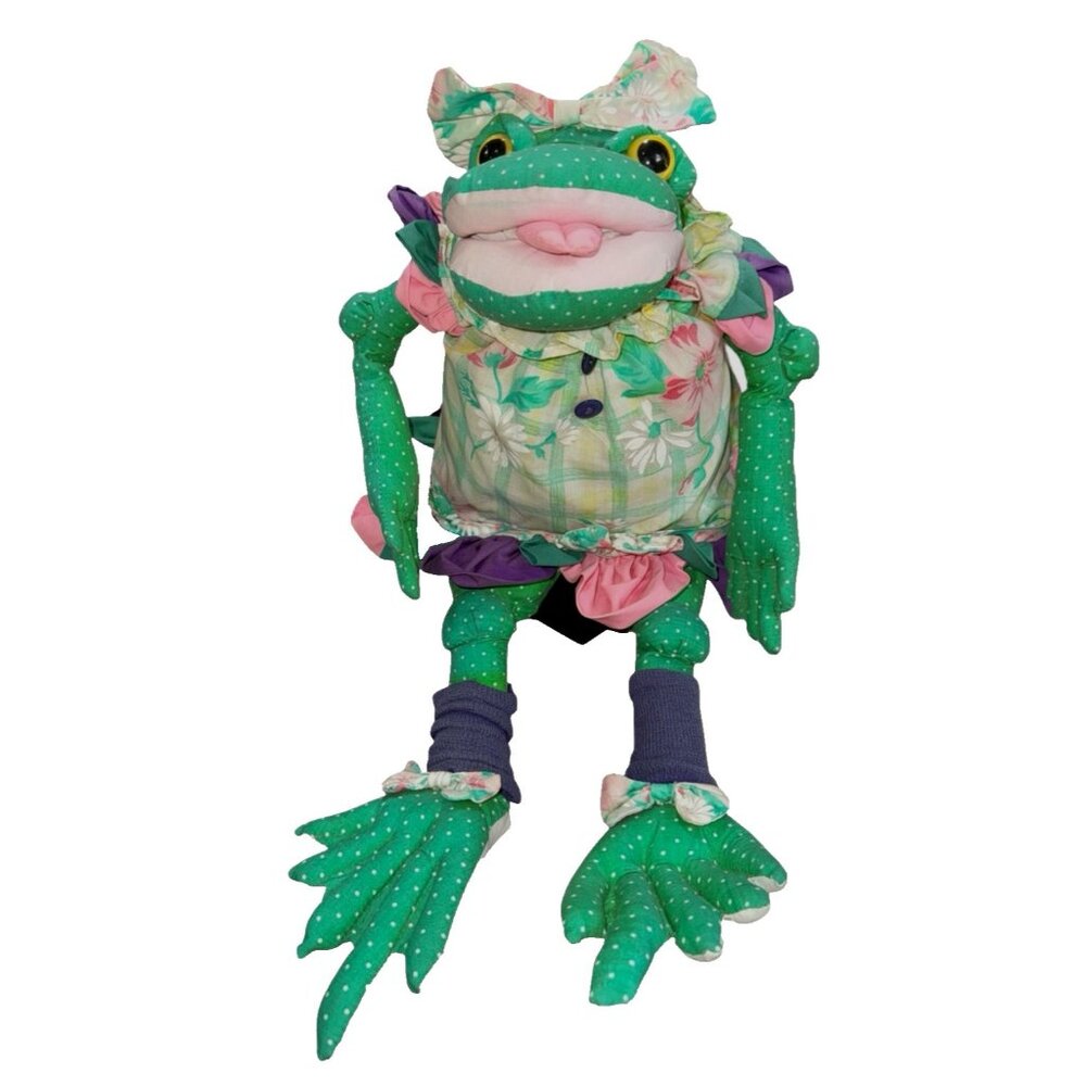 VTG  1997 Frog Joelson Industries Lily Pad Pals 23” Spring Stuffed Animal Plush